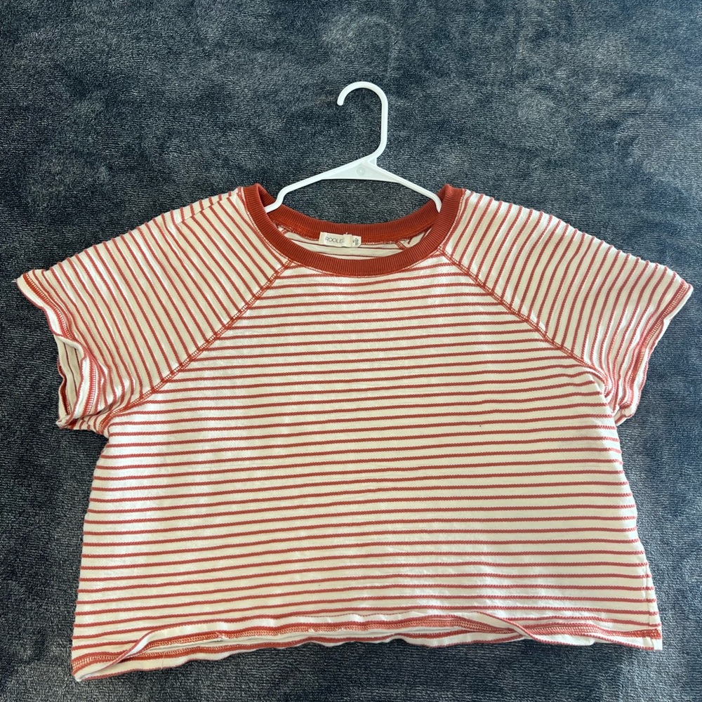 Cropped stripe tee